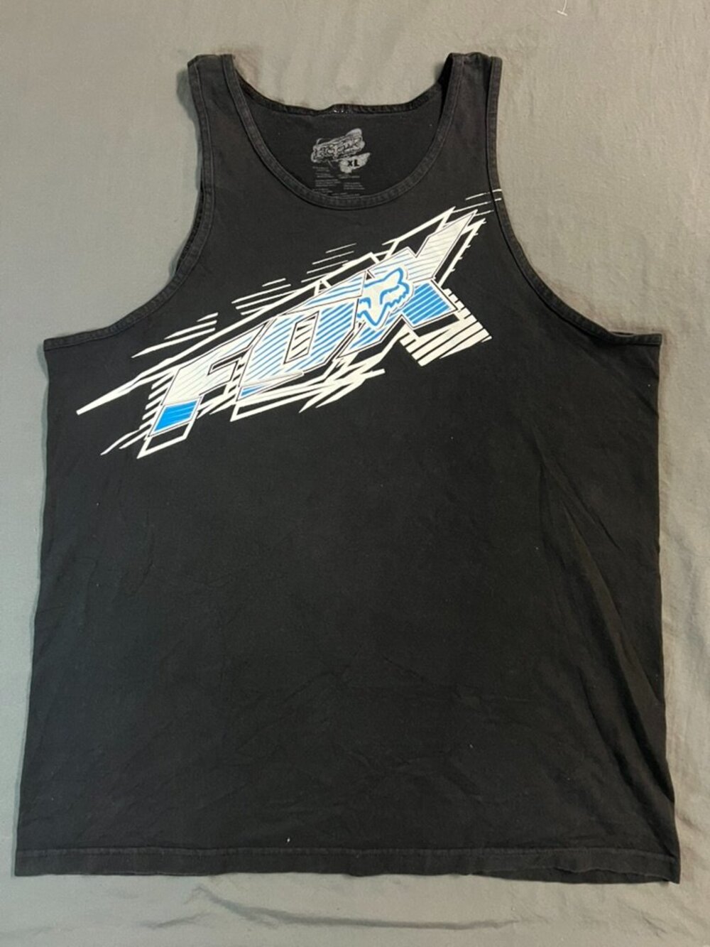Y2K Fox Racing Tank Top Men’s XL Black Summer Sleeveless